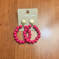 Hot Pink Bubble Hoops