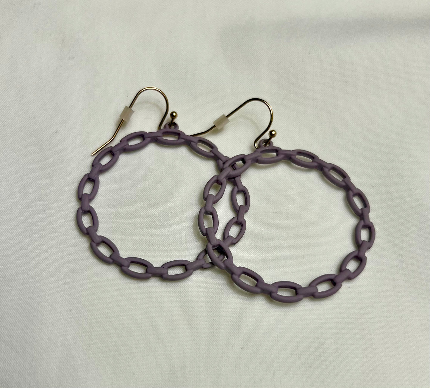 Lavender Round Metal Earrings