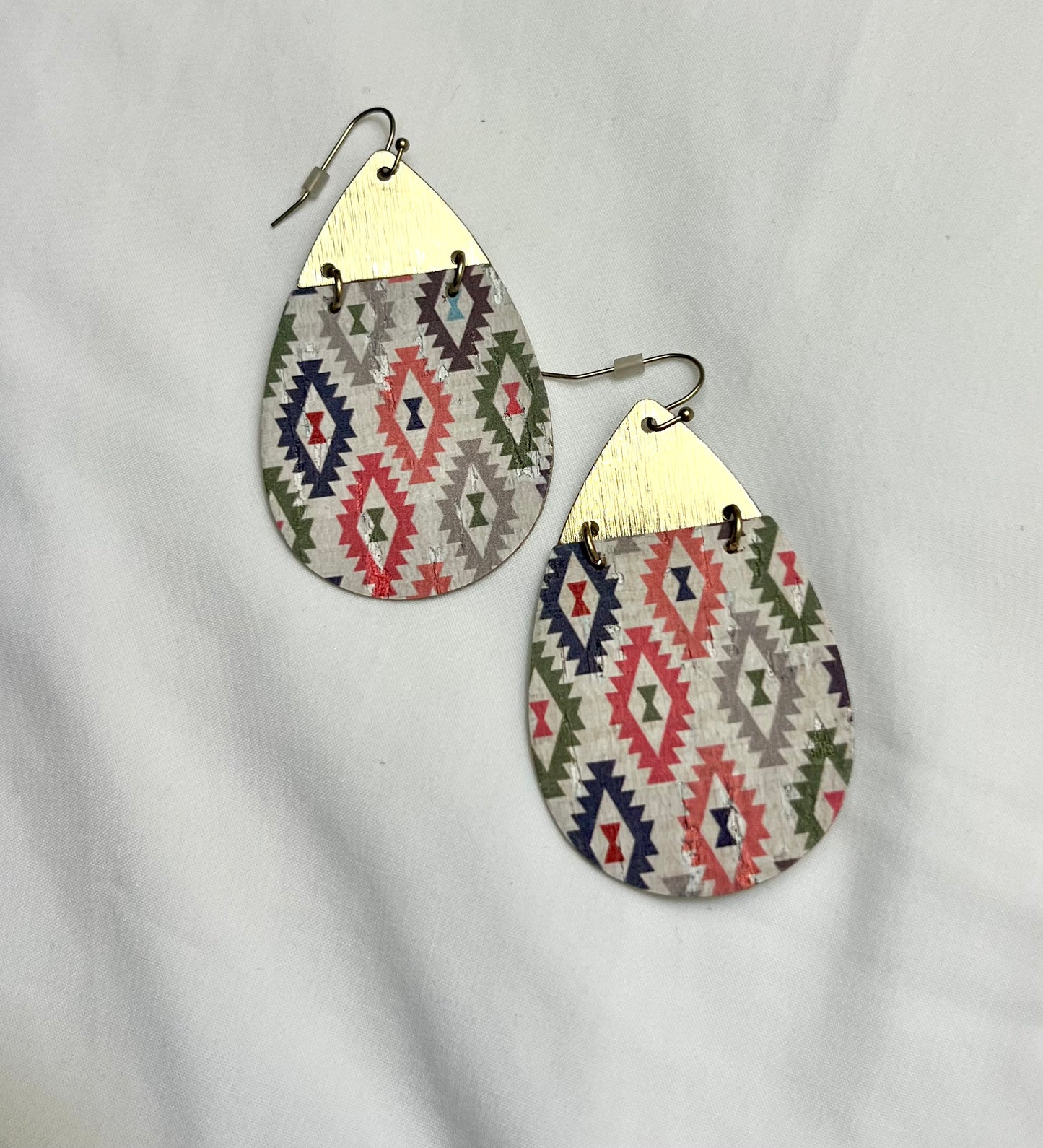 Aztec Print Drop Earrings