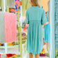 Ella Dress - Turquoise Short Sleeve Hi Low Dress